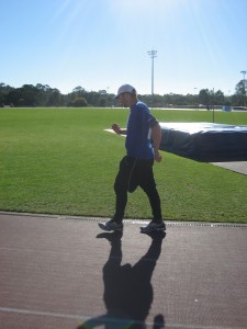 Saul Richardson walking at the Sydney 24 hour race 2012