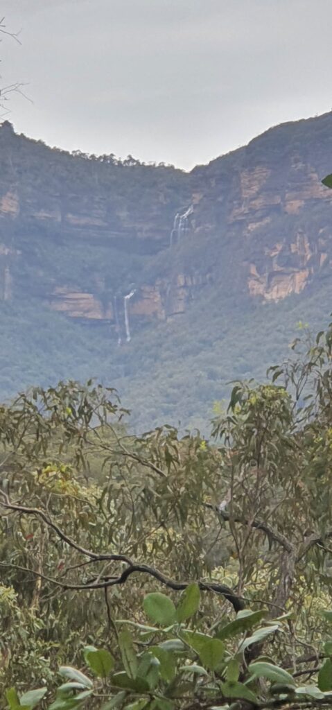 View of Wentworth Falls looking up from the Jamison Valley