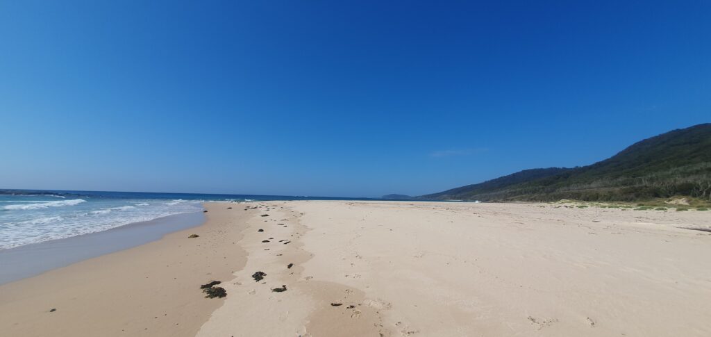 Beach on the South Coast walk route